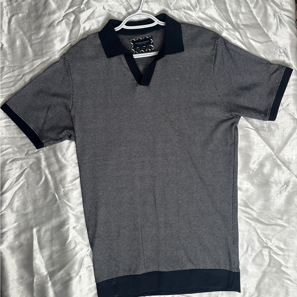 Denim & Flower Navy and White Polo Shirt